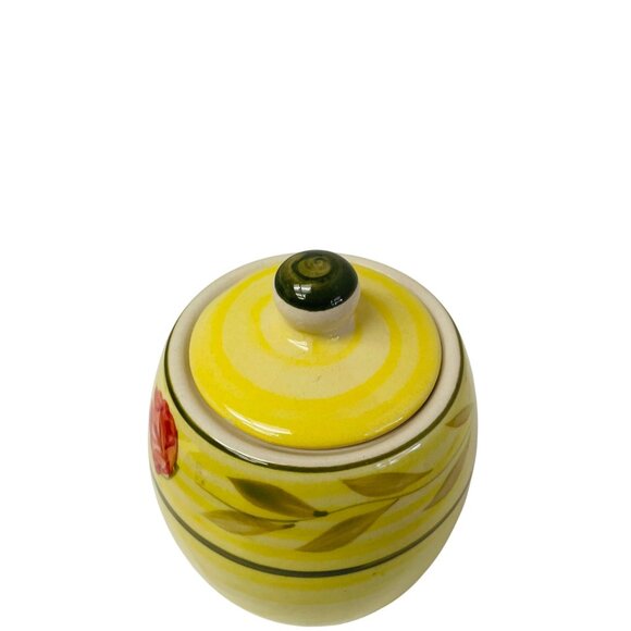 Ginger Jar Ceramic Yellow Floral Jar With Lid Storage 4" Decorative Hand-Painted - Picture 10 of 13